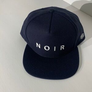 NOIR Embroidered Navy Snapback Hat - Men's Fashion Cap